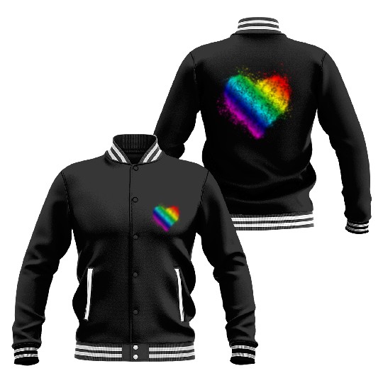 Rainbow Heart Vintage <3 Baseball Jackets