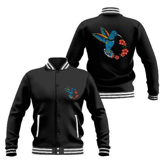 Humming bird hibiscus Baseball Jackets