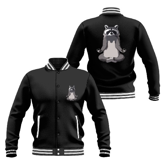 Meditate Raccoon Baseball Jackets