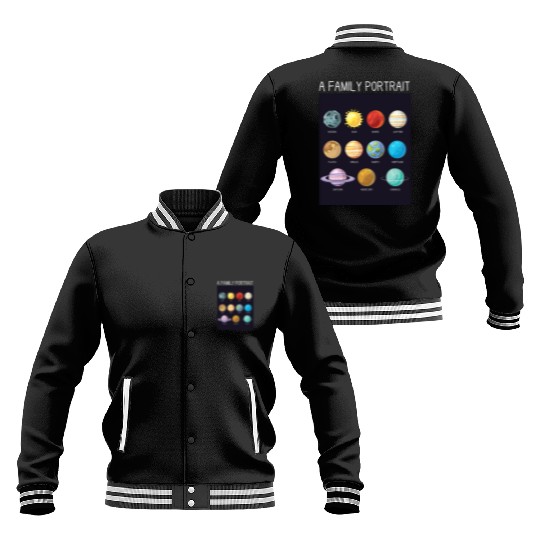 Outer Space Nerd Solar System Planets Sun Moon Baseball Jackets