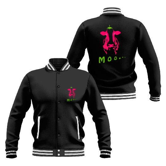 Strawberry cow, Strawberry cow pink, pink cow Baseball Jackets