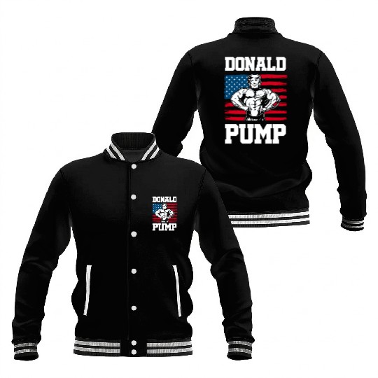 Donald Pump Trump Workout Patriotic Fitness Gym Fu Baseball Jackets