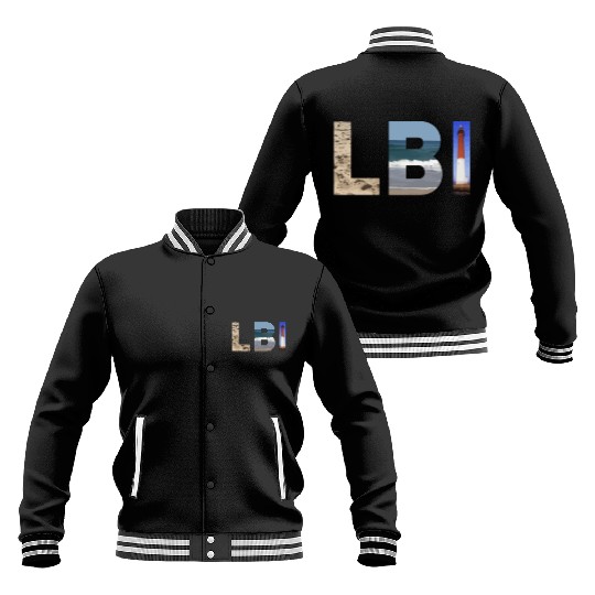 Lbi Long Beach Island Nj Photo Beach Ocean Lightho Baseball Jackets