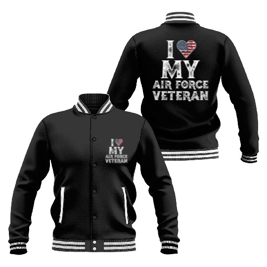 I Love My Air Force Veteran Vintage Gift Baseball Jackets