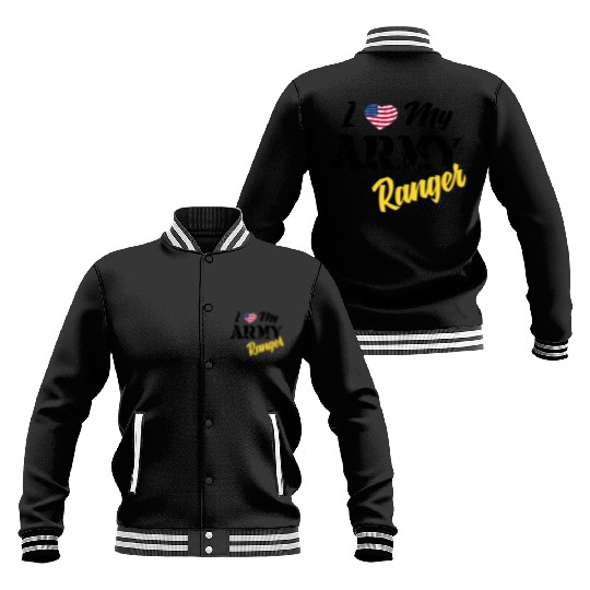 Proud US Army Ranger American Military Family Flag Baseball Jackets