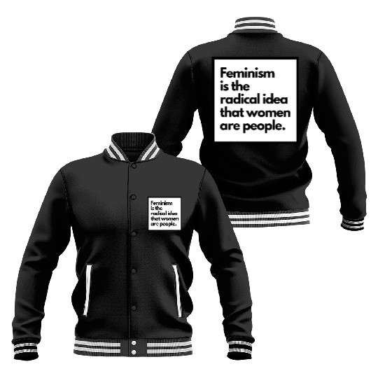 Feminism solid back sticker Baseball Jackets