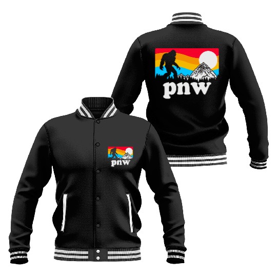 PNW Pacific Northwest Bigfoot Baseball Jackets