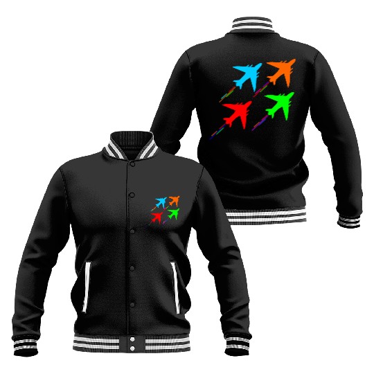 fighter aircraft jets in formation Baseball Jackets