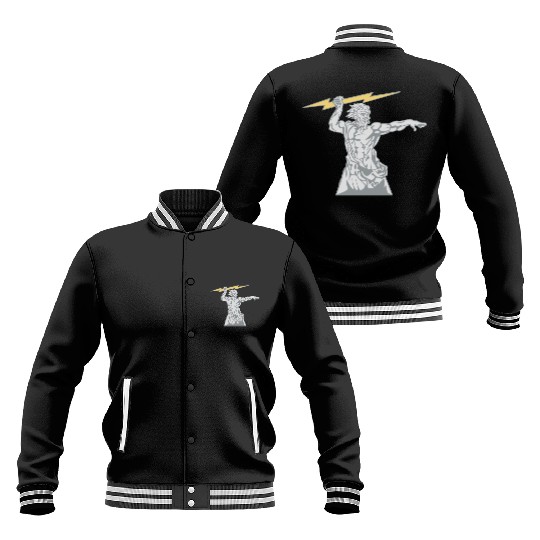 Greek mythology Zeus lightning bolt silhouette Baseball Jackets