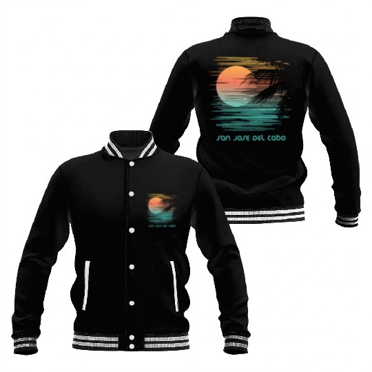 Artistic San Jose Del Cabo Mexico Palm Tree Baseball Jackets