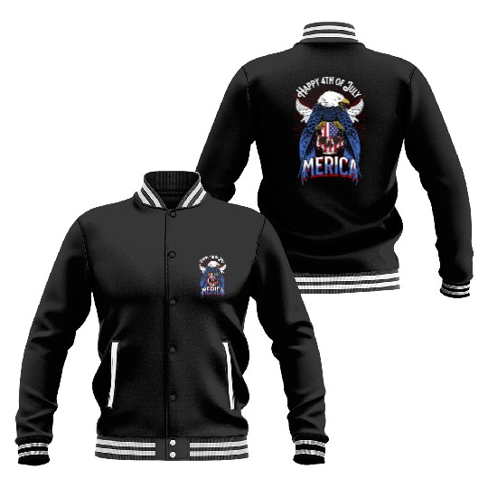 Happy 4th Of July Merica 2022 US eagle red white Baseball Jackets
