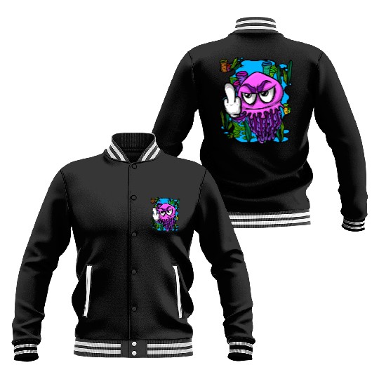 Jelly Fish Middle Finger Jellyfish Baseball Jackets