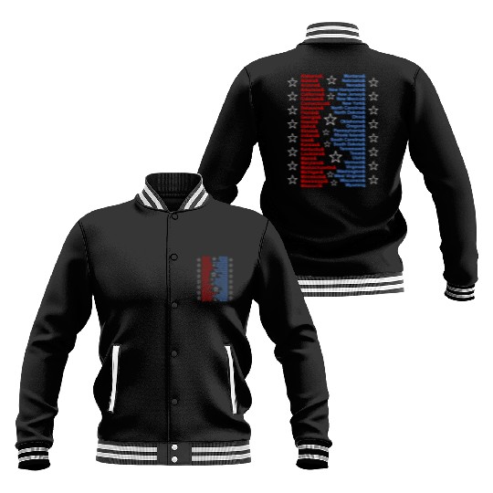 Patriotic Fifty States Red White Blue Baseball Jackets