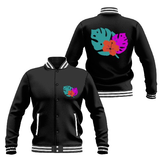 Hibiscus and leaves Baseball Jackets