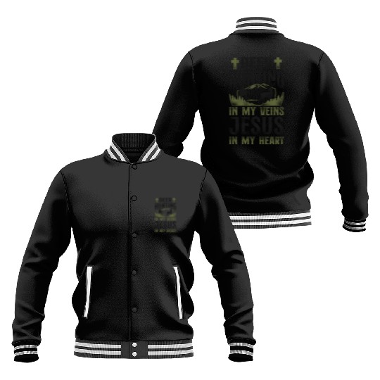 Buck Deer Hunting Hunter Jesus Baseball Jackets