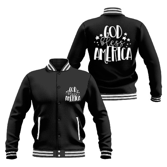 God Bless America Patriotic American 4th of Julygo Baseball Jackets