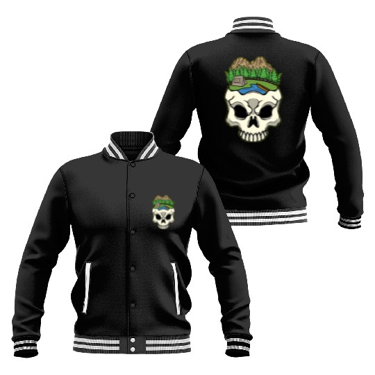 Skeleton Head Camp Campsite Camper Camping Baseball Jackets