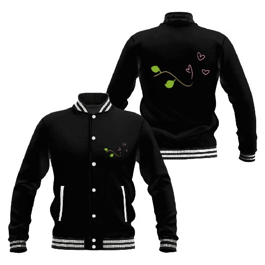 branch icon hearts tree nature stick leaf Baseball Jackets