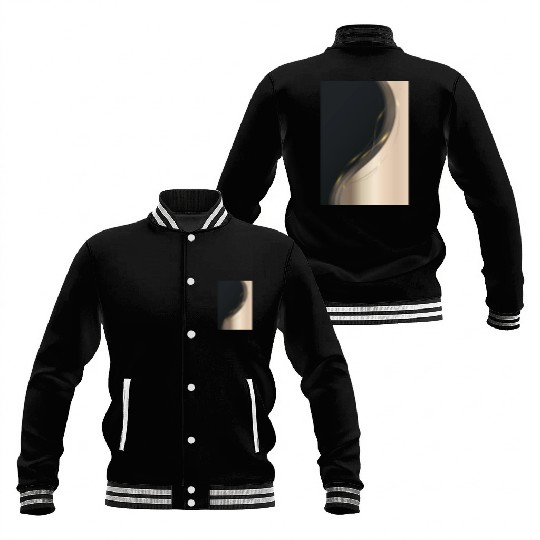 Luxury Elegant Black Gold Wave Baseball Jackets