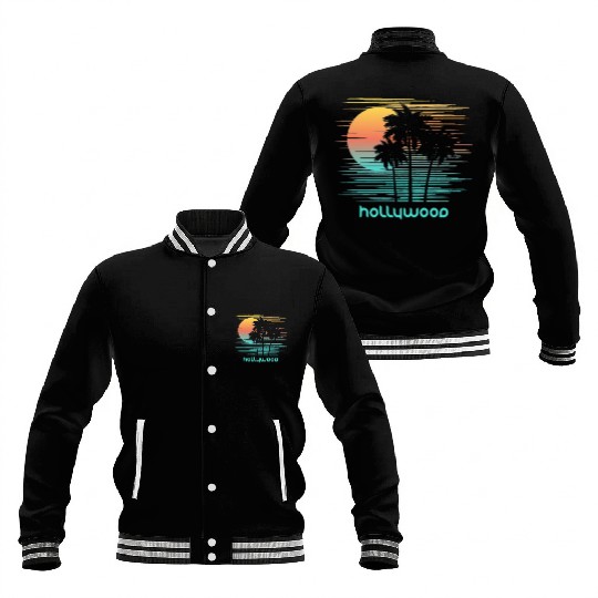 Hollywood California Stylish Souvenir Vacation Baseball Jackets