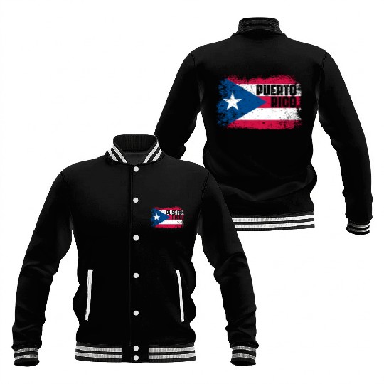 Puerto Rico Flag Baseball Jackets
