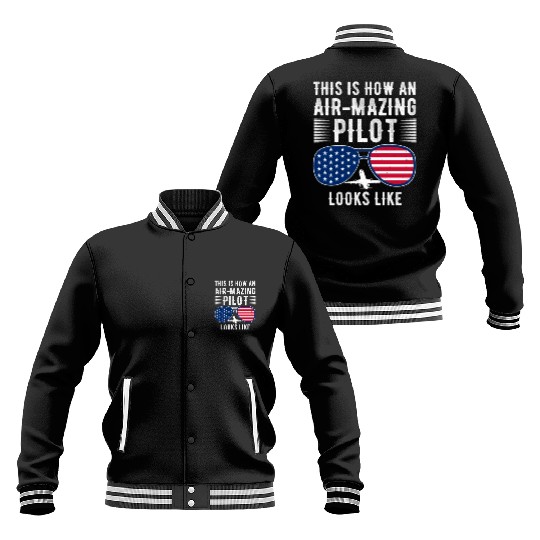 Aircraft Pun Airmazing Pilot - Airline Pilot Baseball Jackets