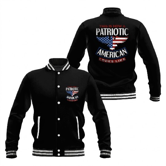 Patriotic American America US Flag USA 4th July Baseball Jackets