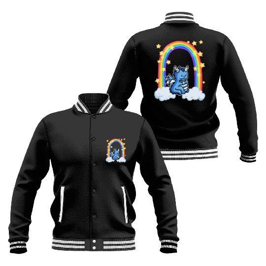 Dragon rainbow cloud stars Baseball Jackets