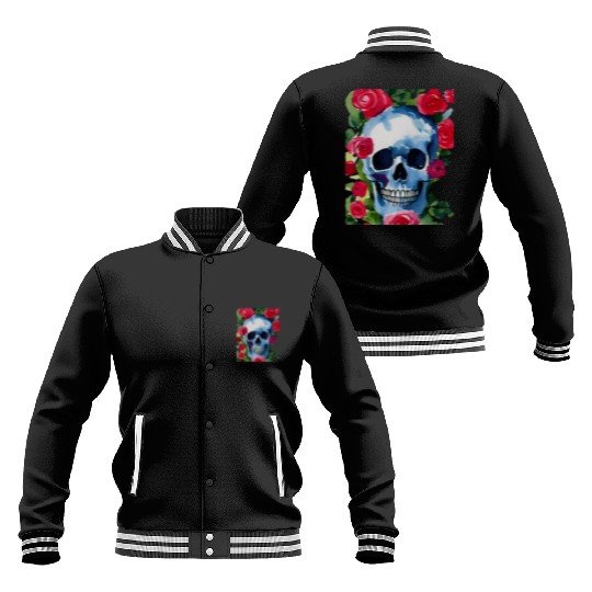 Skull and Roses - Garden Of Roses Baseball Jackets