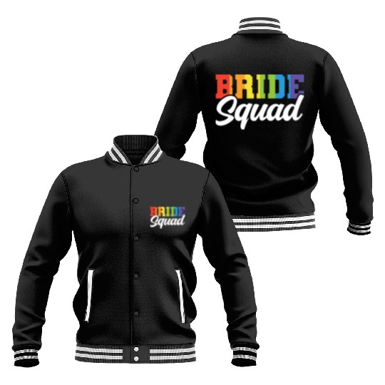 Bride Squad Lgbt Couple Wedding Gay Pride Bridal Baseball Jackets