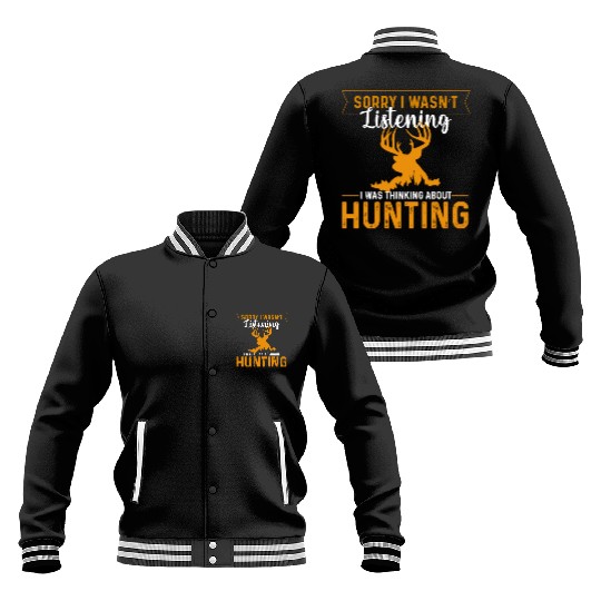 Thinking Deer Hunting Gifts for Hunter Dad Gradpa Baseball Jackets