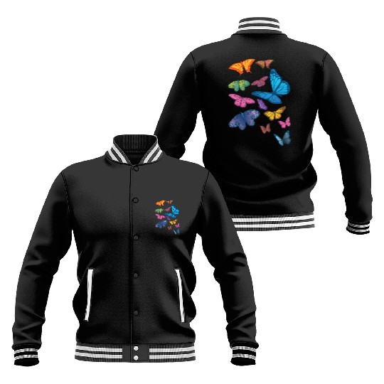 Colourful Butterflies Gardening Womens Butterfly Baseball Jackets