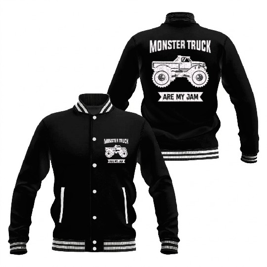 Monster Trucks Are My Jam Vintage Retro Baseball Jackets