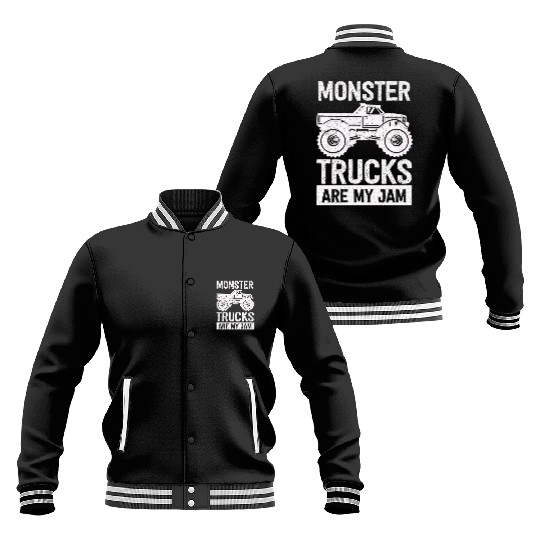 Monster Trucks Are My Jam Vintage Retro Baseball Jackets
