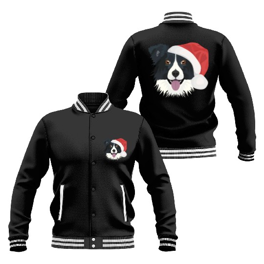 Border Collie Merry Christmas Baseball Jackets
