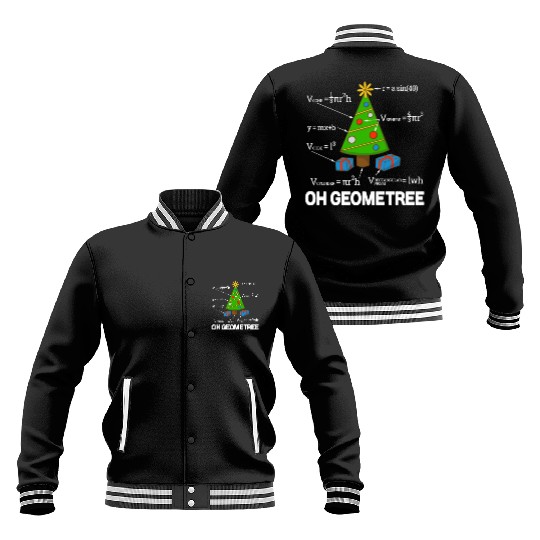 Funny Math Geometry Christmas Tree Teacher Baseball Jackets