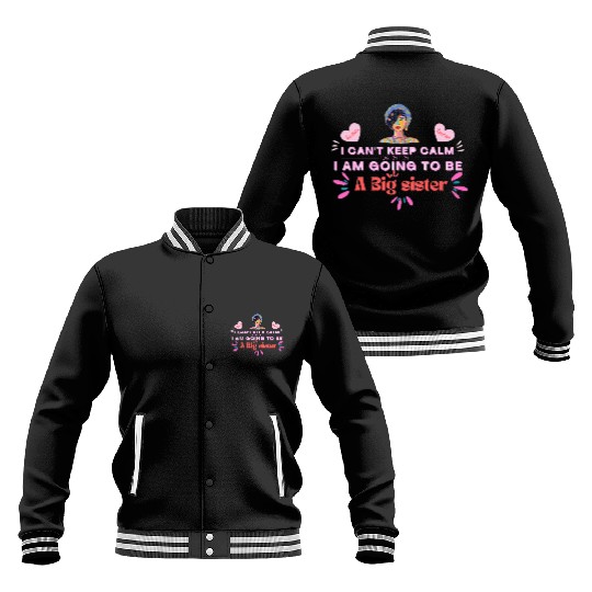 I'm Going To Be A Big Sister , design by roka0000 Baseball Jackets