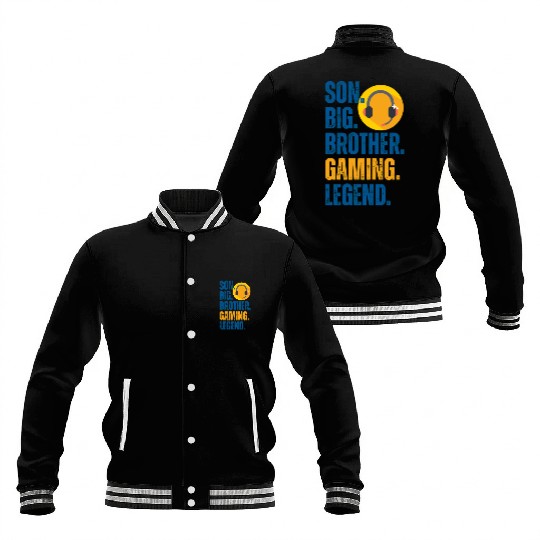 SON BROTHER GAMING LEGEND for gamer textured text Baseball Jackets