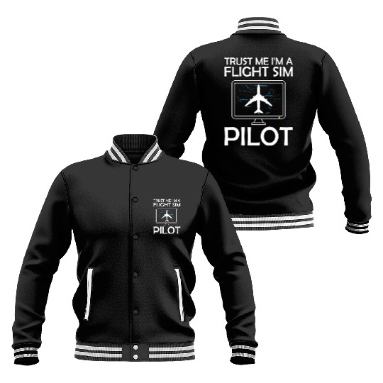 Flight Simulator Pilot Enthusiast Four Engine Jet Baseball Jackets