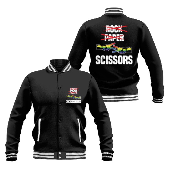 Womens Rock Paper Scissors Funny Lgbt Pride Baseball Jackets