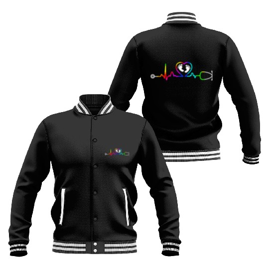 Nicu Nicu Nurse Nicu Nurse Heartbeat Baseball Jackets