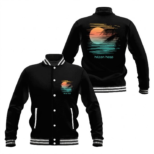 Artistic Hilton Head South Carolina Palm Tree Baseball Jackets