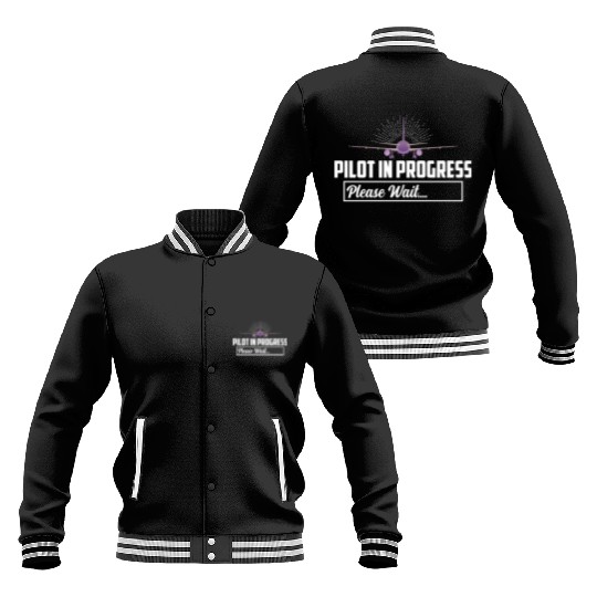 Pilot In Progress Please Wait.... Airline Aviation Baseball Jackets