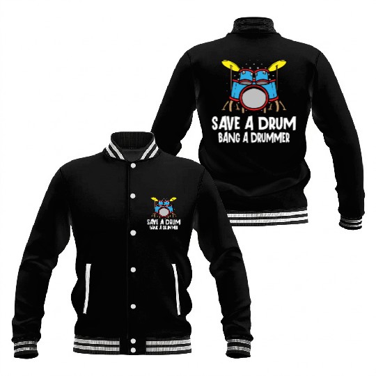 Drummer Drums Music Drum Set Drumming Baseball Jackets