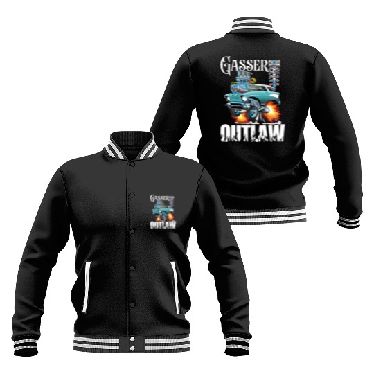 Gasser Outlaw Class Vintage Drag Racing Race Car Baseball Jackets