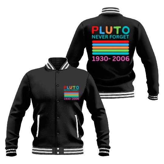 Pluto Never Forget Retro Space Science Pluto Baseball Jackets