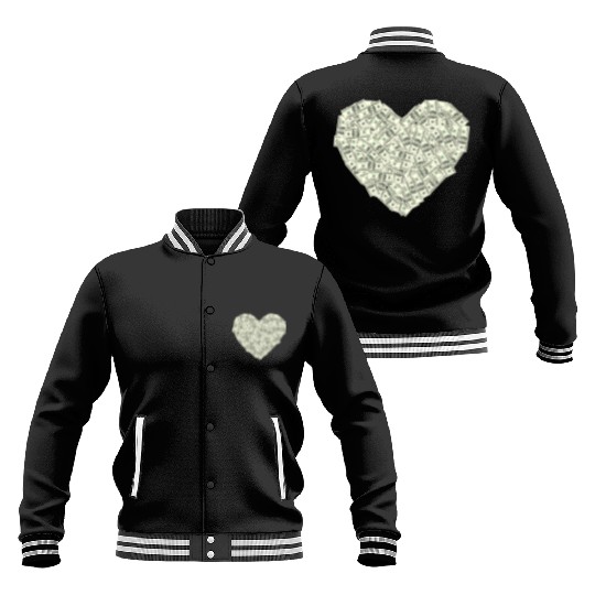 US dollar heart shape, love money Baseball Jackets