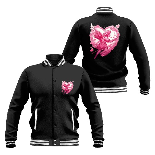 funny Cupid Valentine's Day girls Baseball Jackets