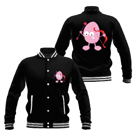 Kids Valentines Day Valentine Light Pink Monster Baseball Jackets