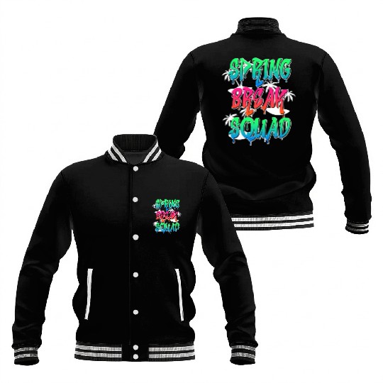 Spring Break Squad Summer Vacation Spring Break Baseball Jackets